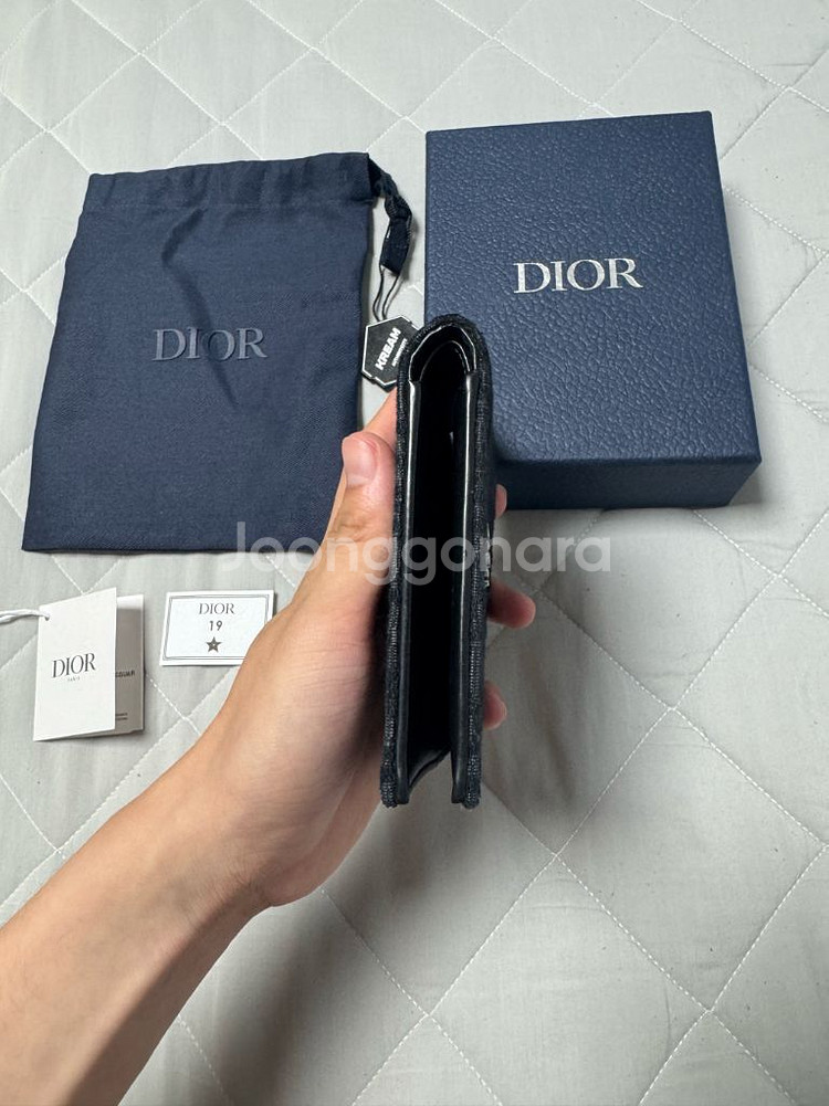 디올 오블리크 반지갑 블랙--4