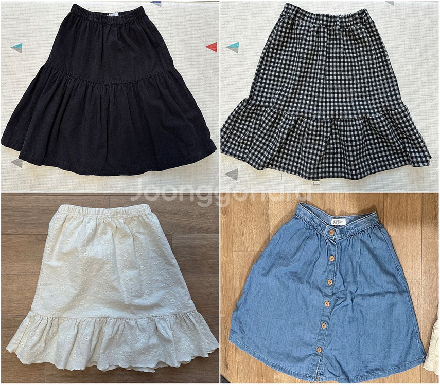 자라(ZARA)와 H&M 여아 스커트 4벌 세트--0