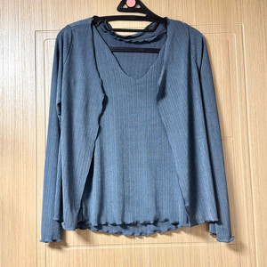 플리츠 나시+가디건 세트 블루