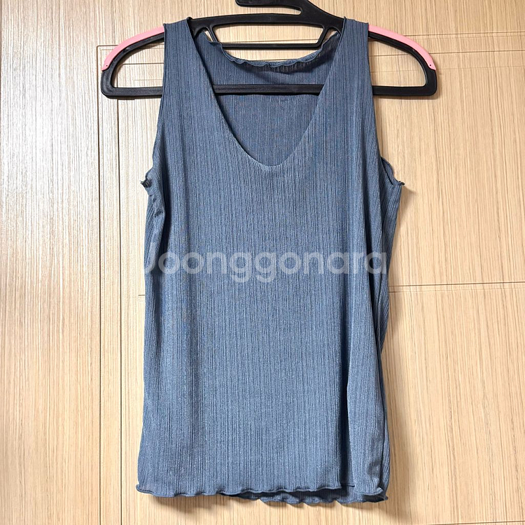 플리츠 나시+가디건 세트 블루--3