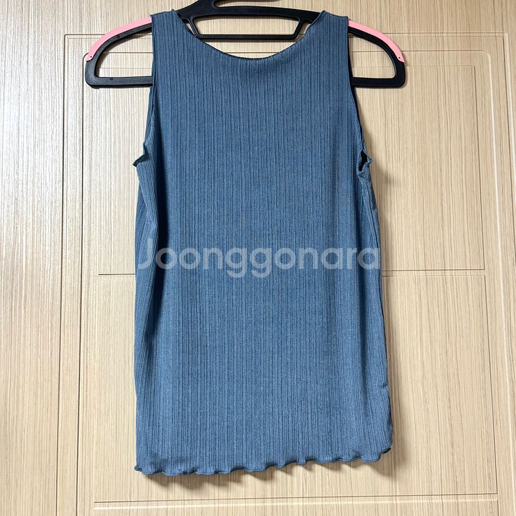 플리츠 나시+가디건 세트 블루--4