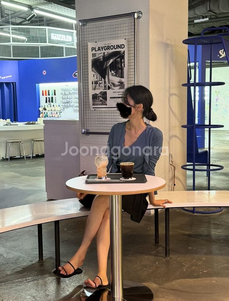 플리츠 나시+가디건 세트 블루--8