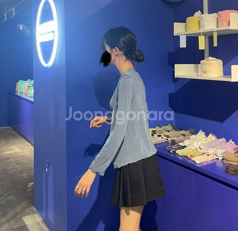 플리츠 나시+가디건 세트 블루--9