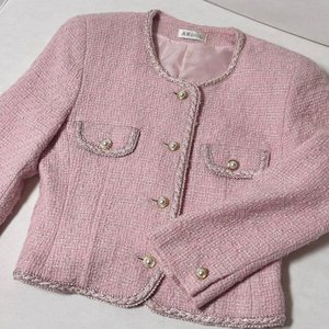 일본 수입 트위드자켓 딸기우유 연핑크