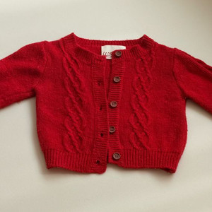 꼬숑 가디건 레드, 하트순무 바지 s사이즈