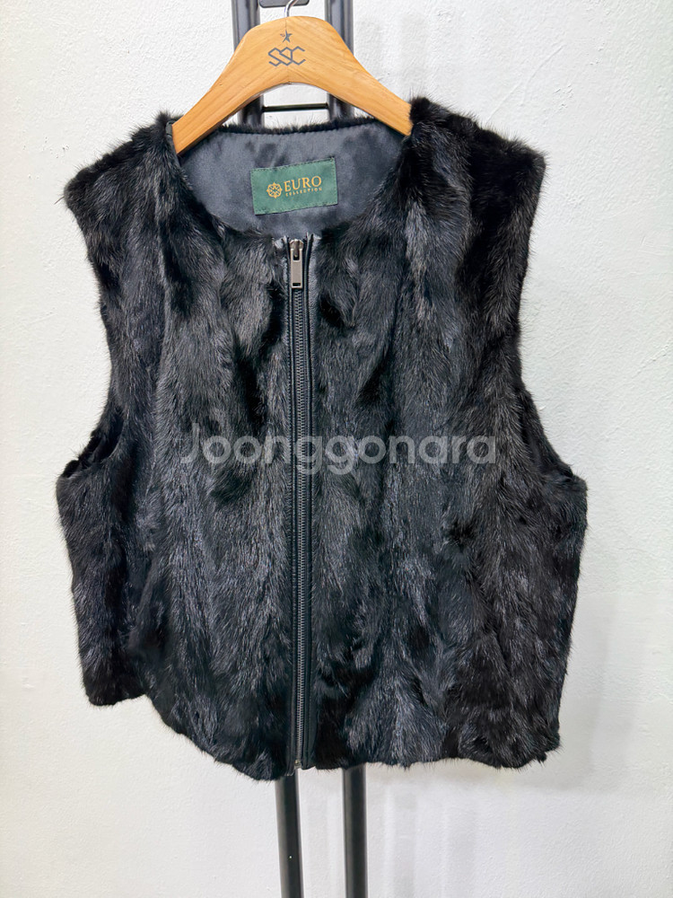 정품) EURO 유로 블랙 밍크 베스트 77--2
