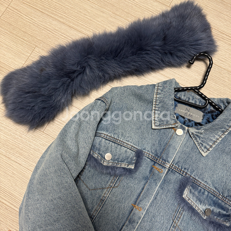 르니앤맥코이 데님 퍼 자켓--6