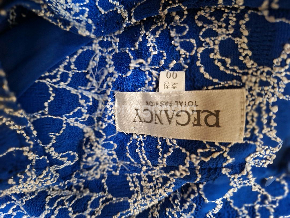 # REGANCY 블루 레이스 원피스 99/77사이즈--2