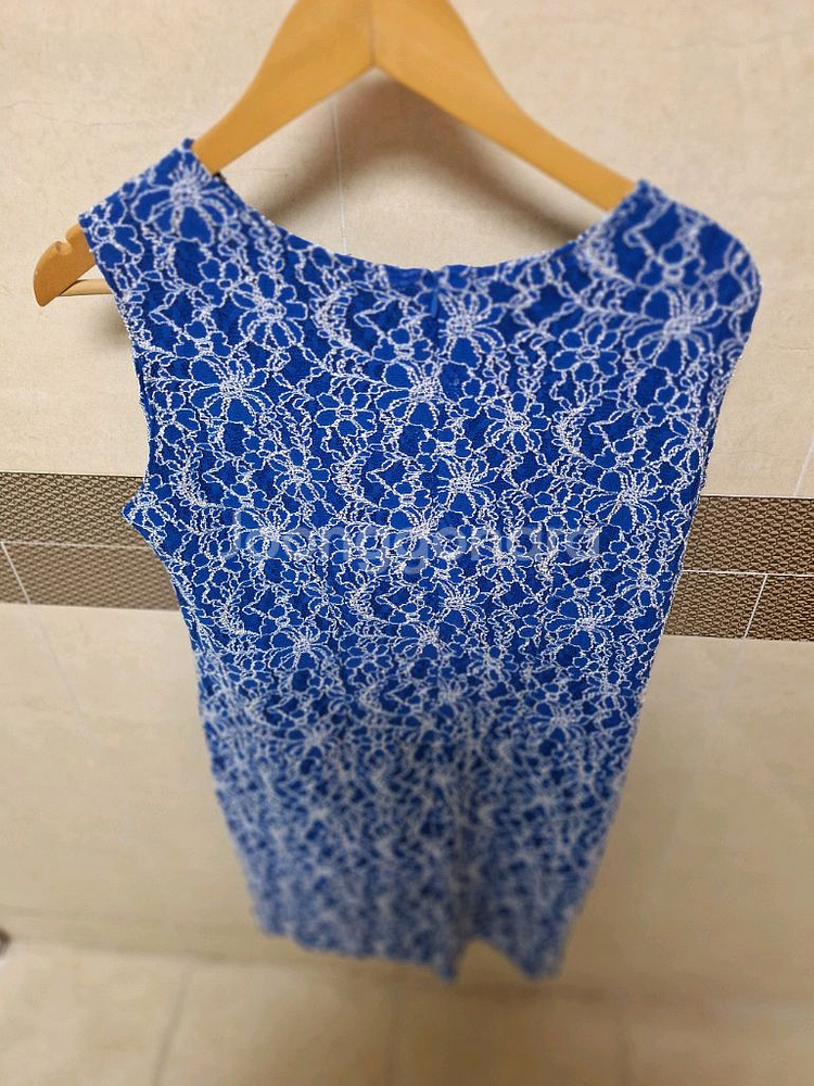 # REGANCY 블루 레이스 원피스 99/77사이즈--1