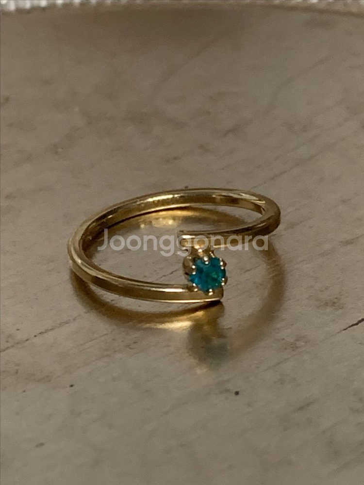 Avon 빈티지 그린 포인트반지--0