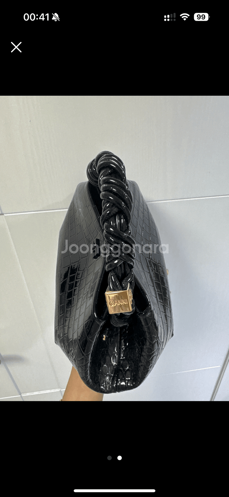 가니 크로코다일 패턴 핸드백--1