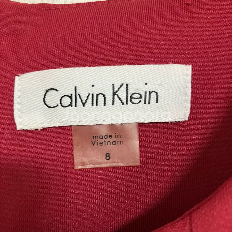 캘빈클라인 와인색 체인 장식 원피스--6