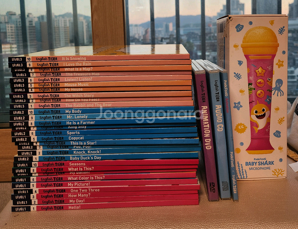 잉글리시 타이거 전집29권 + 핑크퐁 마이크+DVD,CD--0