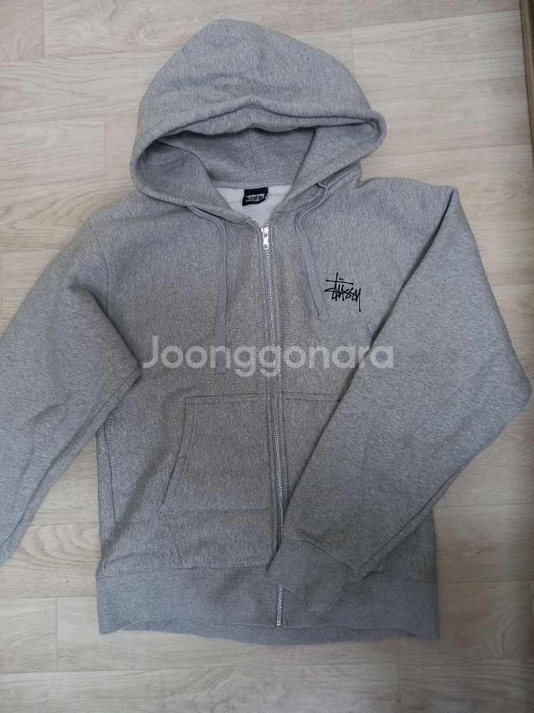 s사이즈) 스투시 그레이 후드집업--7