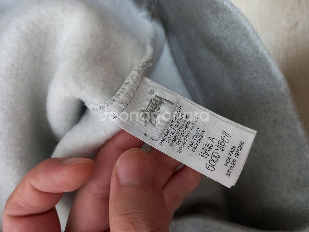 s사이즈) 스투시 그레이 후드집업--4