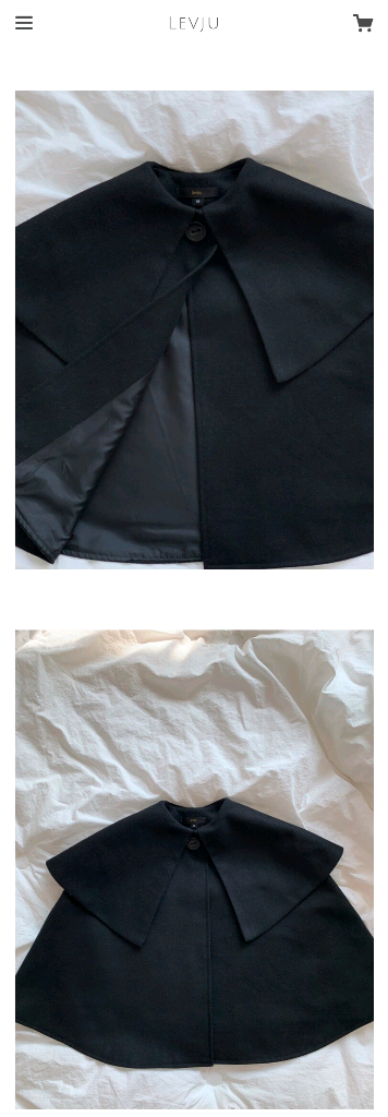 레브주 모던 캐프 코트 체크 & 블랙 새상품--1