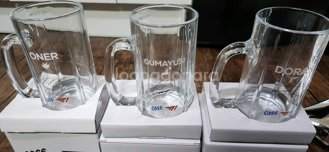 T1 티원 카스 맥주잔 & 코스터--0