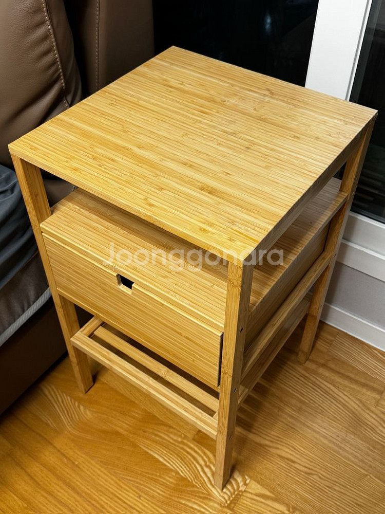 이케아 노르드키사 대나무 침대협탁 서랍장 40x40--0