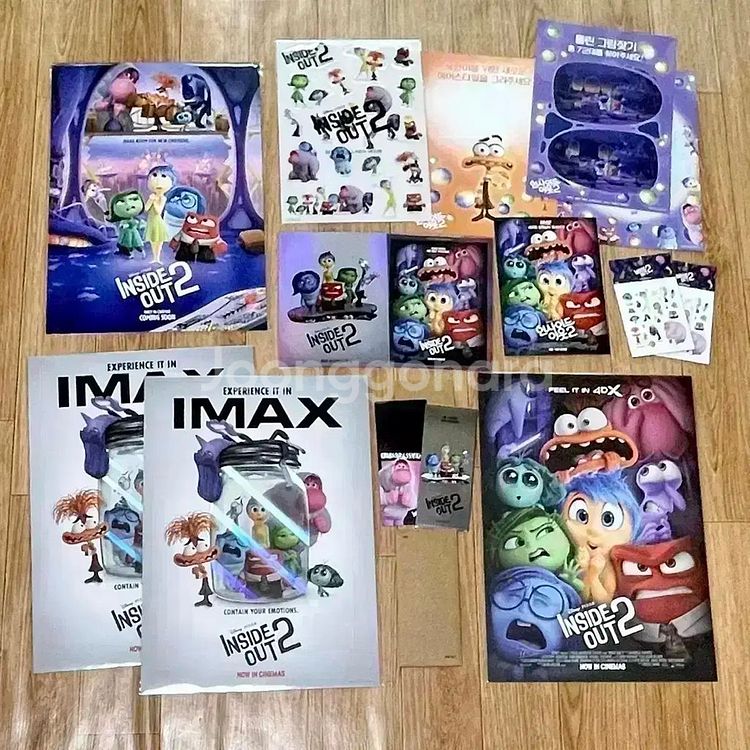 인사이드아웃2 스페셜 A3포스터 아이맥스 한국화 오리지널티켓TTT아트카드--2
