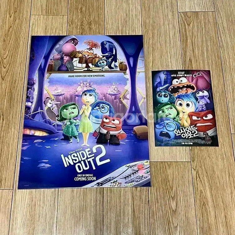 인사이드아웃2 스페셜 A3포스터 아이맥스 한국화 오리지널티켓TTT아트카드--1