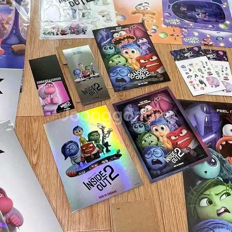 인사이드아웃2 스페셜 A3포스터 아이맥스 한국화 오리지널티켓TTT아트카드--7