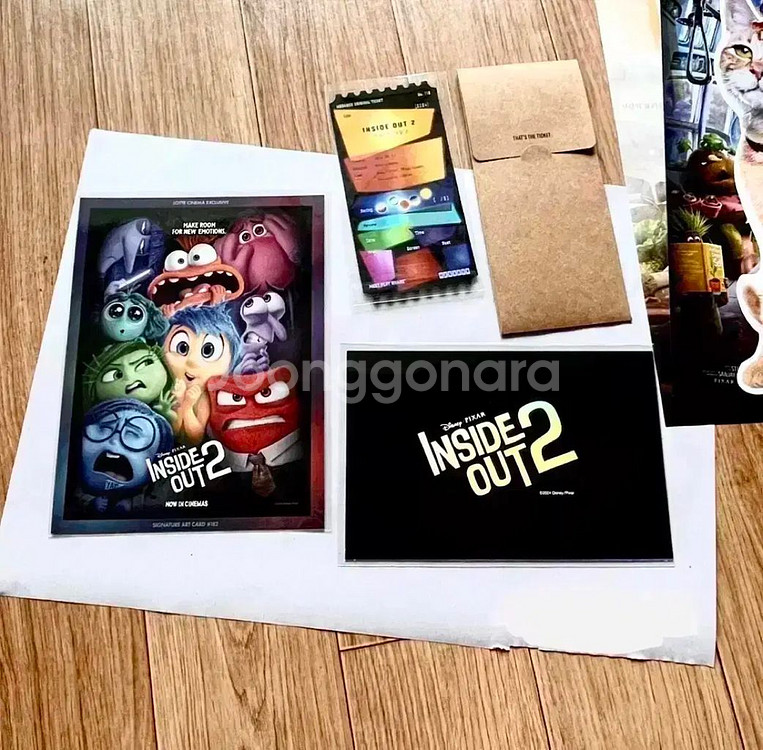 인사이드아웃2 스페셜 A3포스터 아이맥스 한국화 오리지널티켓TTT아트카드--6