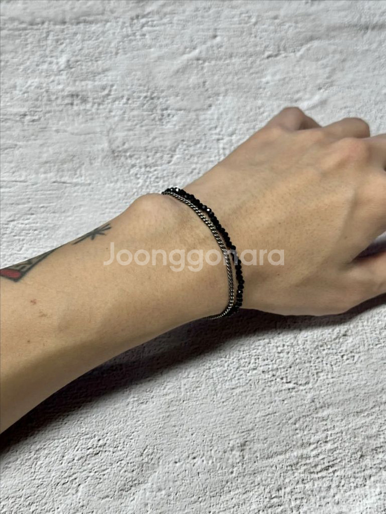 베벨로 [Bs-362] 925실버 블랙 원석팔찌--1