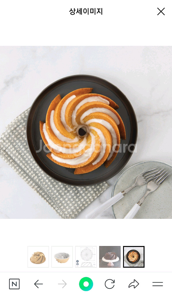 노르딕웨어 헤리티지 6컵 번트팬, 번틀렛팬 케이크팬 세트--4