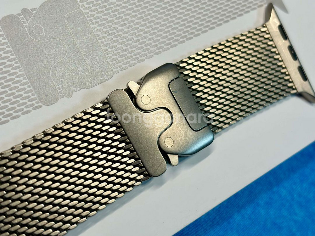 애플 정품 내추럴 티타늄 밀레니즈 루프 애플워치 스트랩 판매합니다--3