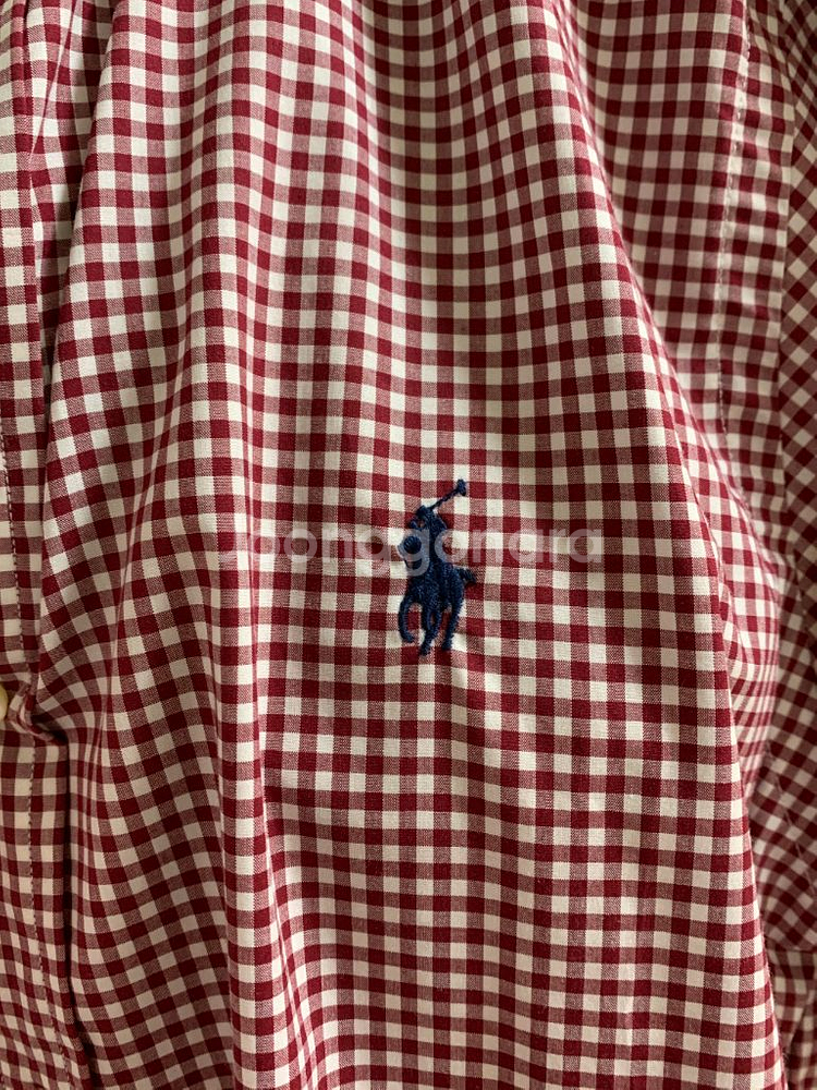 폴로랄프로렌 남녀공용 슬림핏 코튼 스트레치 깅엄 체크셔츠 S--3