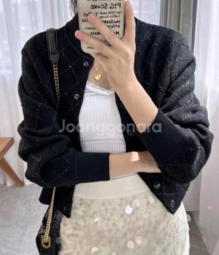 산드로 시퀸 스팽글 니트 자켓 38--0