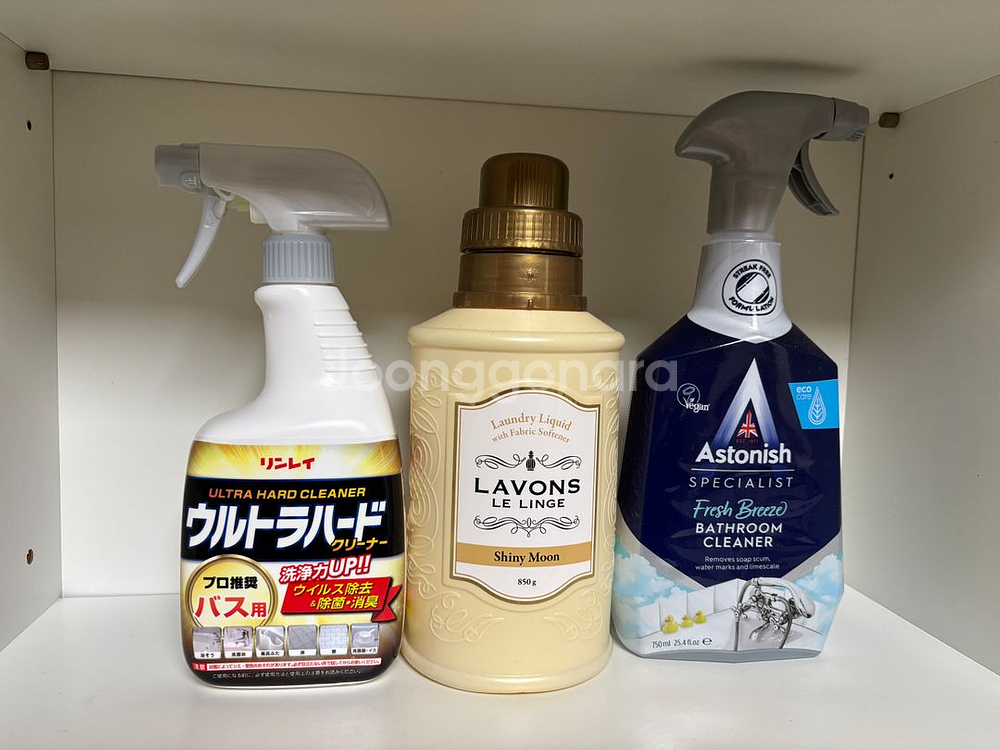 전소미 추천 린레이 울트라 하드 클리너 욕실용 700ml+일본 라봉 섬유유연제 함유 세탁세제 샤이니 문 850g--0