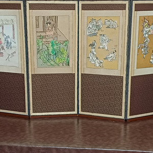 한국화 전통 그림 6점 세트 소형병풍