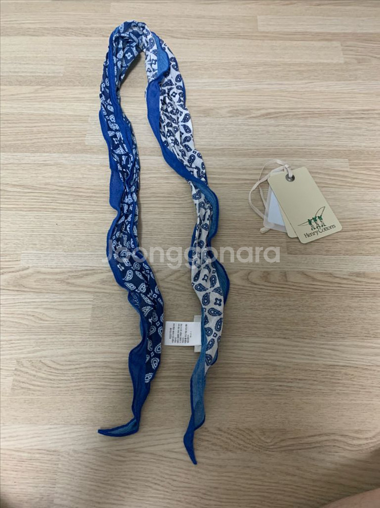 헨리코튼 블루 마름모 스카프 판매--0