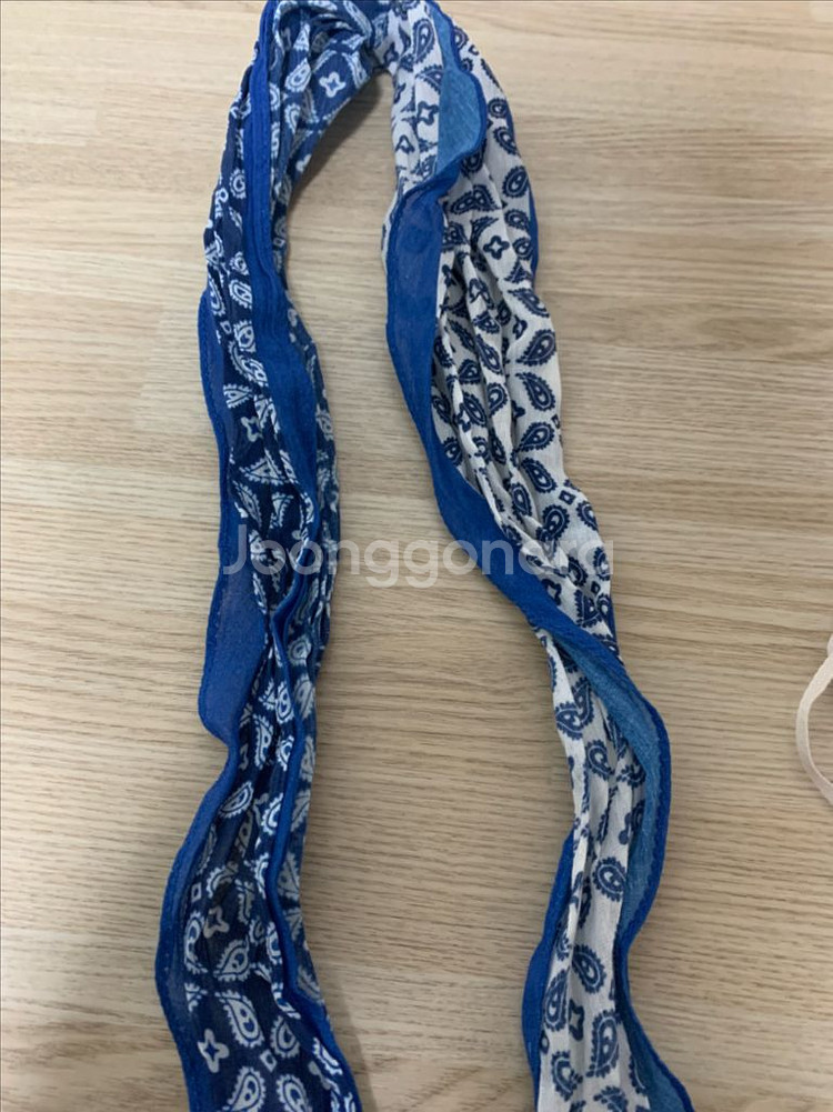 헨리코튼 블루 마름모 스카프 판매--1