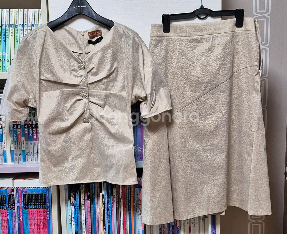 미샤 블라우스 미샤스커트 세트66사이즈 미샤 셋업세트 66사이즈--1