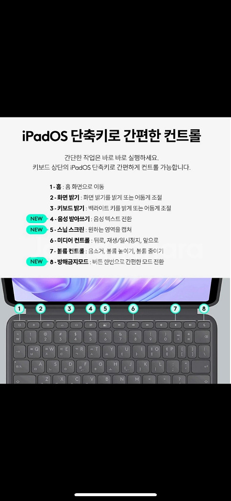 로지텍 아이패드 키보드 케이스 M4용 한글 정발--5