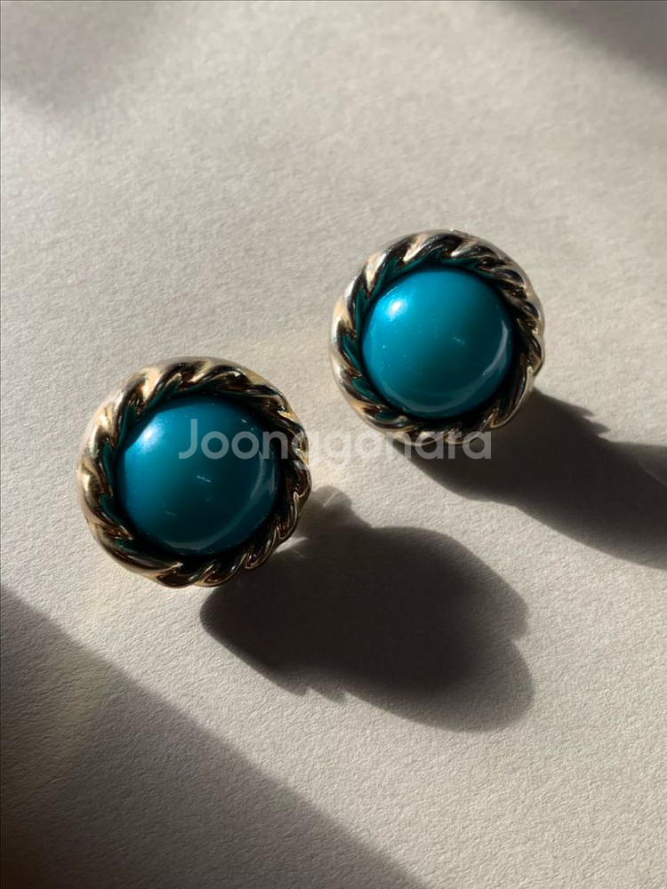 빈티지 단추 귀걸이 귀찌--0