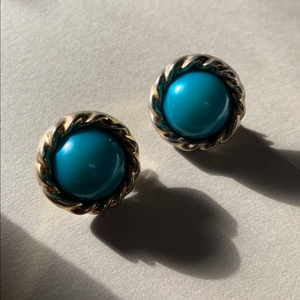 빈티지 단추 귀걸이 귀찌