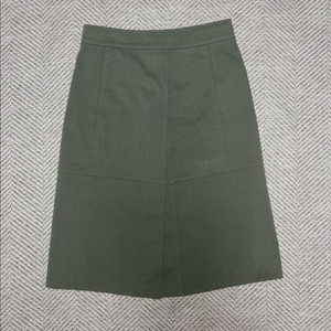 시스템 SYSTEM 카키 면 미디스커트 정품