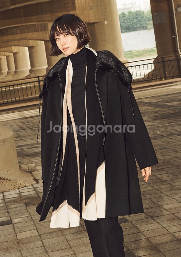 지스튜디오 사가밍크 캐시미어 울코트--1