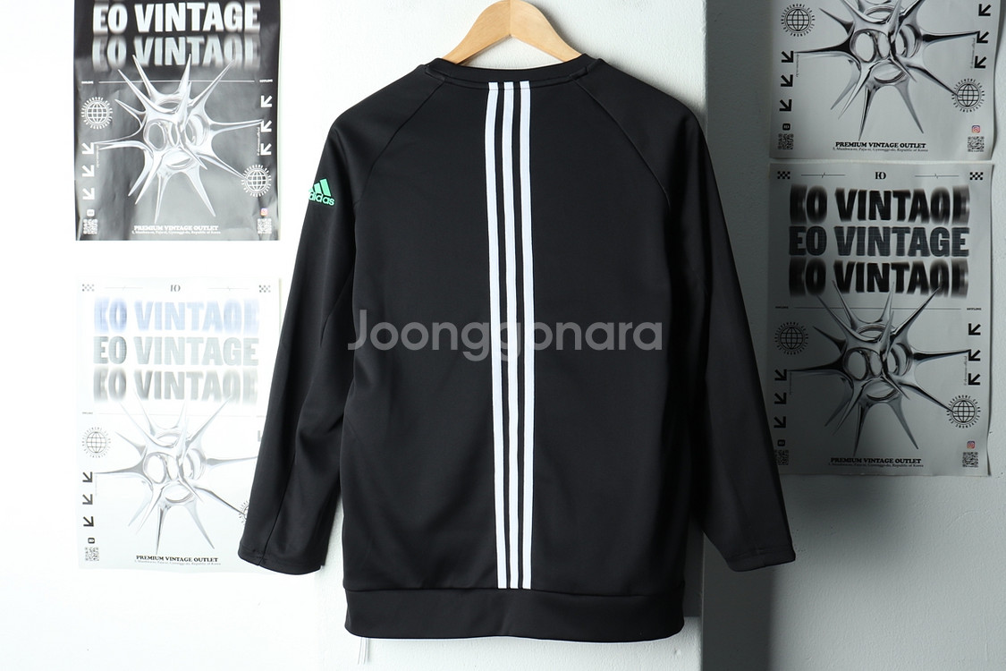 (L) 아디다스 맨투맨 티셔츠 기능성 블랙--6