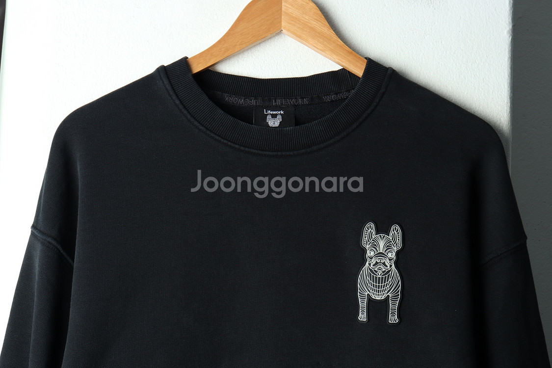 (M-XL) 라이프워크 맨투맨 티셔츠 블랙 올드스쿨--2