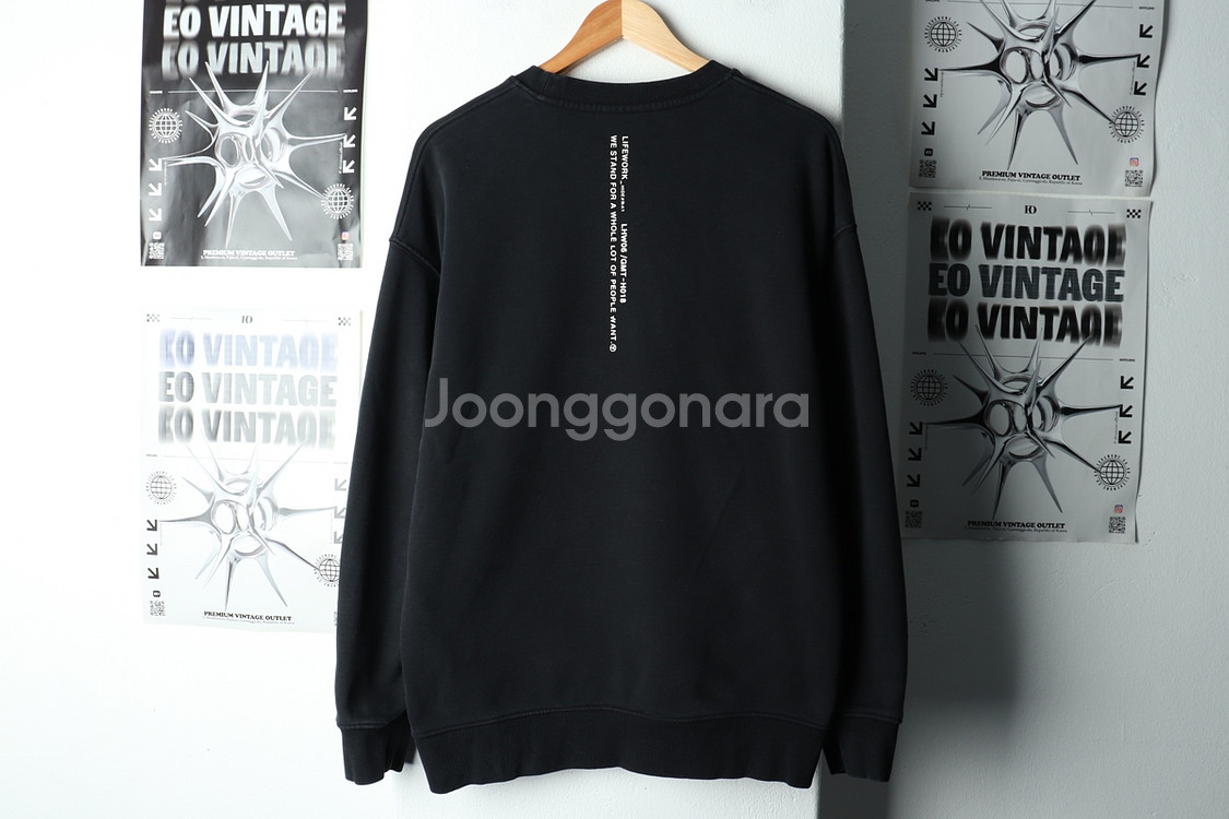 (M-XL) 라이프워크 맨투맨 티셔츠 블랙 올드스쿨--6