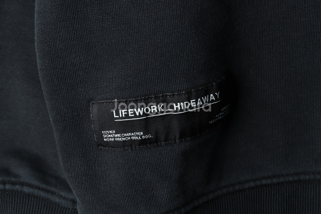 (M-XL) 라이프워크 맨투맨 티셔츠 블랙 올드스쿨--5