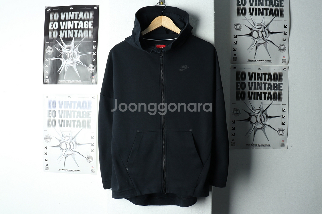 W(M) 나이키 후드집업 테크팩 블랙 드릴--1