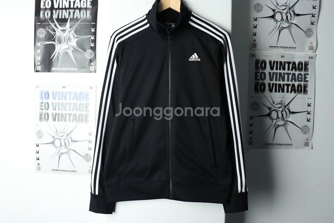 (XL) 아디다스 집업져지 트랙탑 블랙 삼선 올드스쿨--1