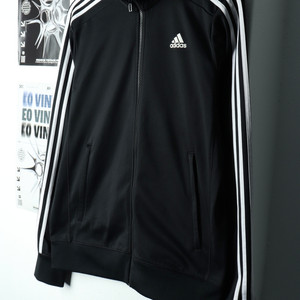(XL) 아디다스 집업져지 트랙탑 블랙 삼선 올드스쿨