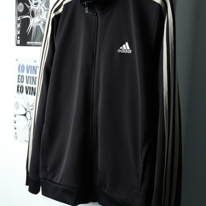 (XL) 아디다스 집업져지 트랙탑 블랙 삼선 올드스쿨