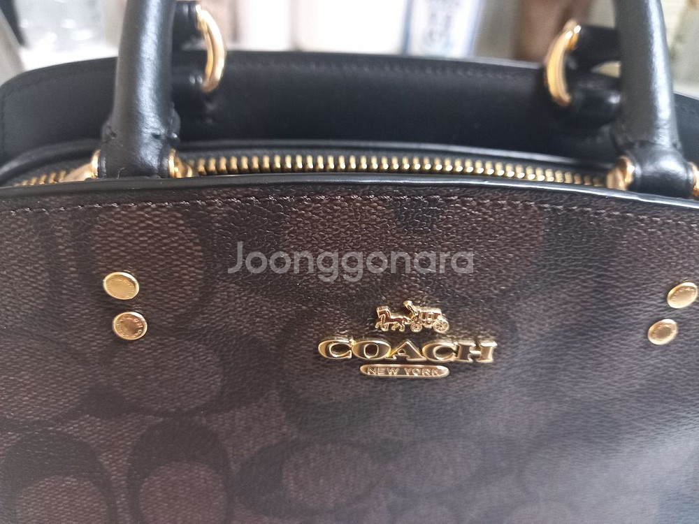 코치 시그니처 핸드백 + 카드지갑 세트--6